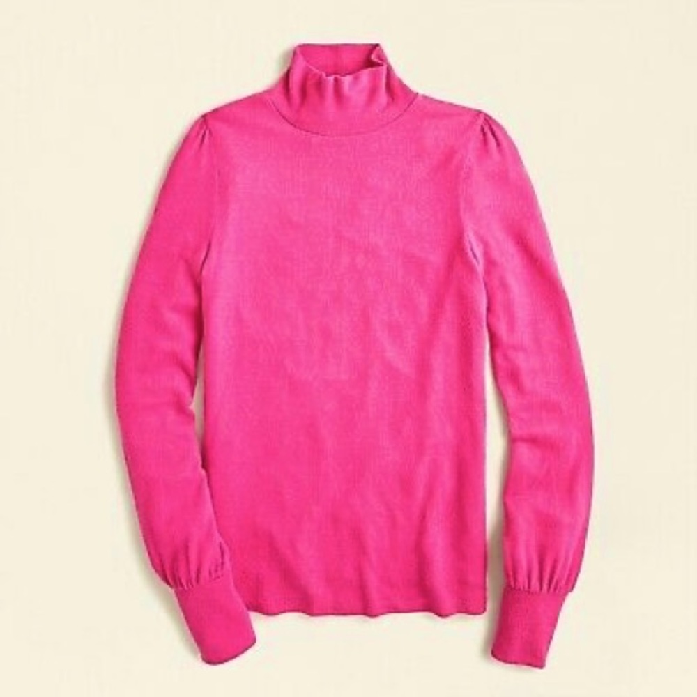 J. Crew Super Cozy Balloon Sleeve Mockneck Top